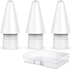 Delidigi 3 Pack Tips Replacement for Apple Pencil, High Sensitivity Nibs Accessories Plus 20 Pack Silicone Tips Cover Compatible with Apple Pencil 1st Generation(Tips+Tips Cover)