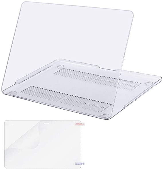 Plastic Hard Case Shell Cover with Screen Protector for est Macbook Pro 13 Inch with/without Touch Bar and Touch ID Macbook Pro 13 (A1706 / A1708) Clear MO- -13MBP-Crystal