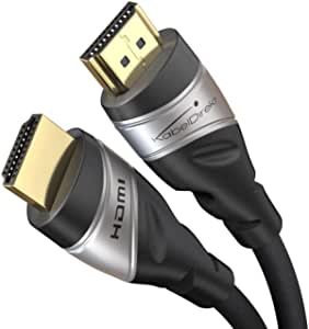 KabelDirekt – كابل HDMI 2.1، سرعة عالية فائقة، معتمد – 4 م – 8 ك عند 60 هرتز، 48G، أحدث معيار،تم الاعتماد/الاختبار رسمياً للتأكد من الجودة المثالية، والحصول على أعلى استفادة لـPS5/Xbox، فضي/أسود