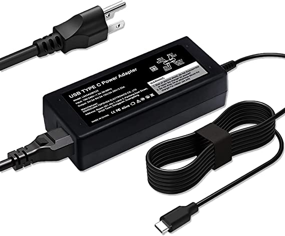 USB C 65W 45W Charger Fit for HP, Dell, Samsung, Lenovo, Acer, HP, Asus Chromebook C302 C101 C213 C523NA C523 C214MA C214M C223NA C223N C302CA C423NA C423N C204MA C204M Flip Laptop Adapter Power Cord
