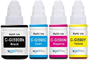 1 Go Inks Set of 4 Ink Bottles (135ml/70ml) to replace Canon GI-590 Compatible/non-OEM for Pixma G Series Printers