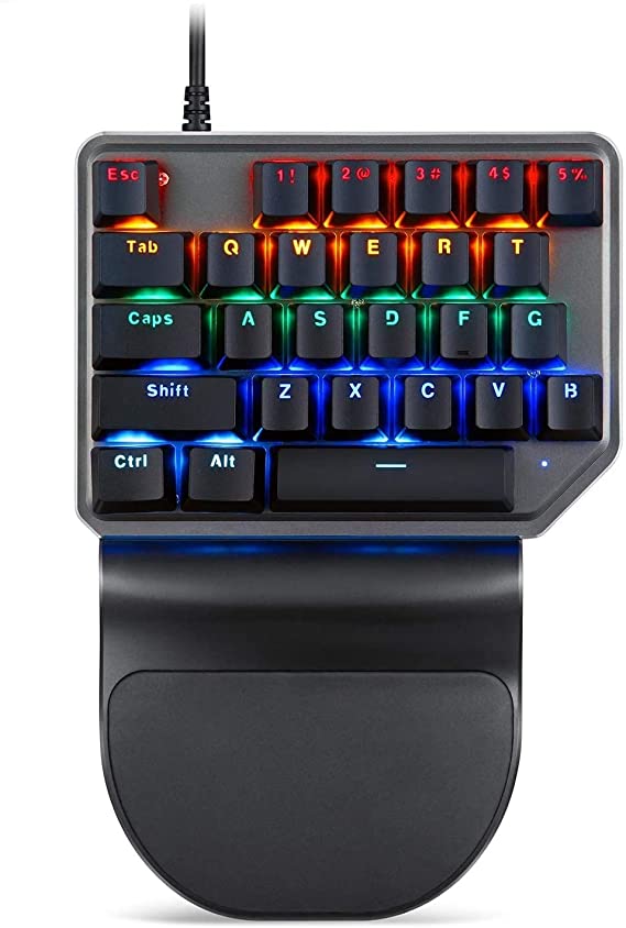 MOTOSPEED K27 One-Handed Gaming Keyboard – Mechanical RED Switch – 27 Keys – 9 LED Backlit – USB Wired Keyboard for Computer/Laptop