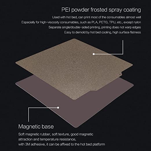 Double Sided Textured PEI Powder Coated Spring Steel Sheet Build PlDate Hot Bed 235