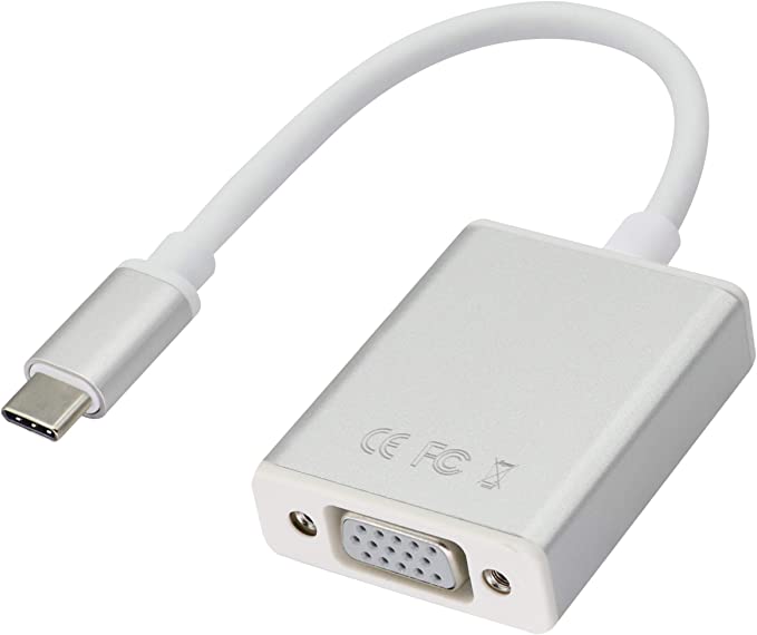 AAOTOKK USB C to VGA Adapter, Type C to VGA Converter Cable, Screen Display for MacBook 2017/2016 Pro 2019/2018,Lenovo, Samsung S8/9, Note8, Huawei Mate 10 and More (21cm/8inch) (VGA)
