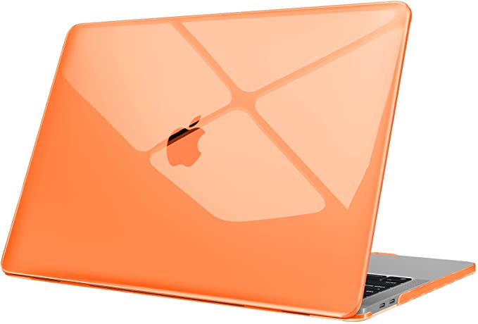 Fintie Case for MacBook Pro 13 Inch A2338(M1) A2251 A2289 A2159 A1989 A1706 A1708 - Snap On Hard Shell Case Cover for MacBook Pro 13 2016-2020 Release with/Without Touch Bar, Crystal Orange