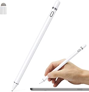 Active Stylus Pen Compatible for iOS&Android Touch Screens, Pencil for iPad with Dual Touch Function,Rechargeable Stylus for iPad/iPad Pro/Air/Mini/iPhone/Cellphone/Samsung/Tablet Drawing&Writing