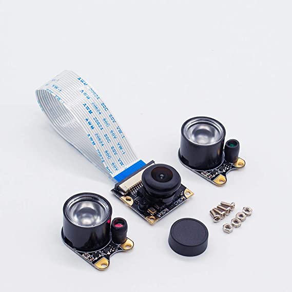 Raspberry Pi Camera Module IR Night Vision Focal Adjustable 5MP 1080P Fish Eye Angle Camera Module Compatible with Raspberry Raspberry Pi 4 Module, 3 B+, 3, 2