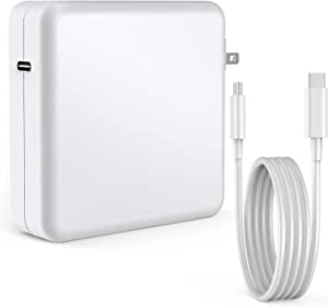 Replacement Mac Book Pro Charger, 61W USB C Fast Charger Power Adapter for MacBook Pro 13 15 16" 2020 2019 2018 MacBook Air 13", Works with USB C 30W 29W Power Charger, Included USB C to C Cable