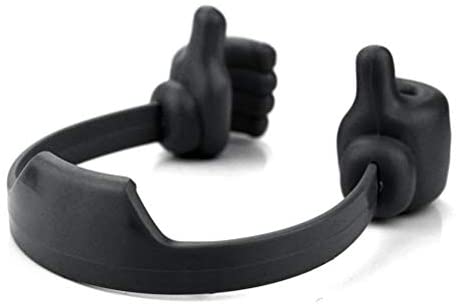 Silicone Thumbs-up Phone Stand, Tablet Stand, Multi-Angle Portable Desktop OK Stands - Black(one year gurantee) (one year warranty)