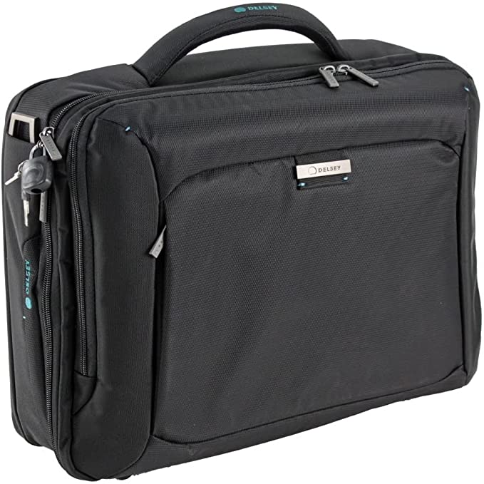 Delsey 12412000 15.4" Notebook Messenger Black Laptop Bag