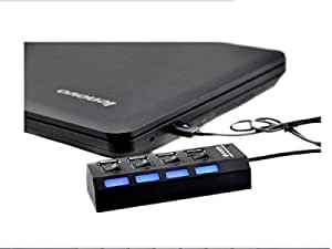 High Speed Mini 4 Port USB Hub USB 2.0 Hub For Laptop PC Computer. Accessories BLACK