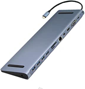 USB C to HDMI Adapter,4K USB C to HDMI, 2 USB 3.0 Ports,USB-C Power Delivery, Compatible with Mac Pro and Other Type C Laptops (USB-C-12-IN-1)