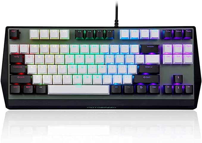 Motospeed CK73 Wired Mechanical Keyboard 87 Keys Full RGB Gaming Keyboard Ergonomic Keyboard with PBT Keycap Gateron Red Switches | HighEnd