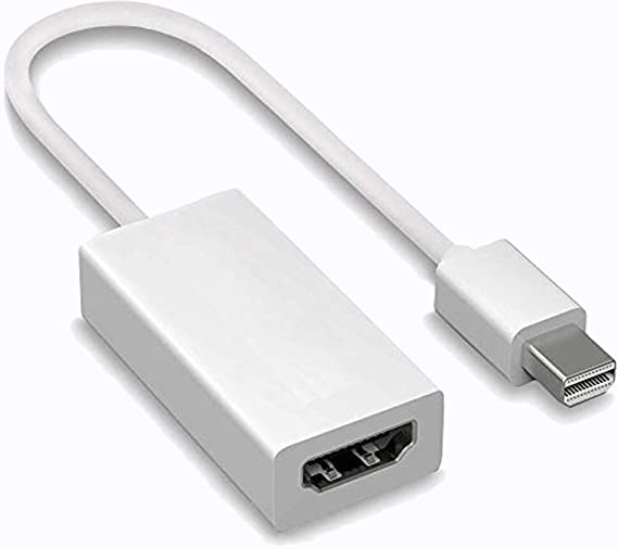 Mini DisplayPort (Thunderbolt) to HDMI Adapter 1080P HDMI Converter Thunderbolt 1/2 Compatible for Apple MacBook Pro/Air, iMac, Mac Mini, Microsoft Surface Pro, Monitor, Projector White