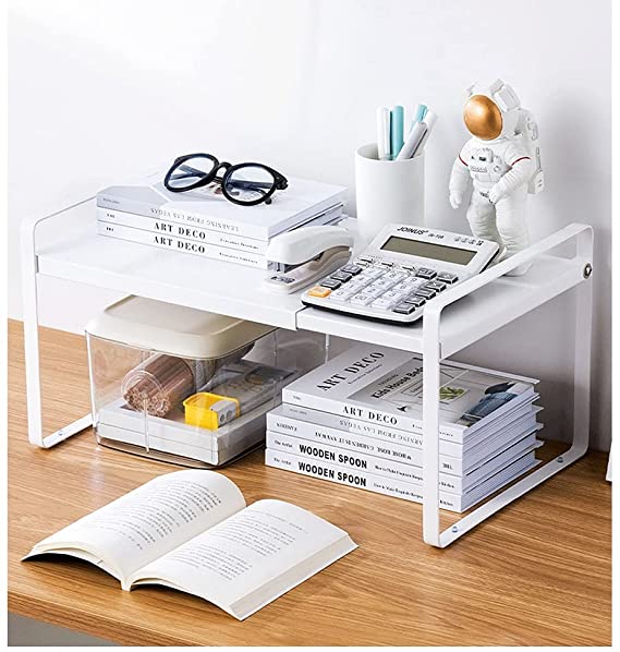 Printer stand حامل طابعة قابل للتعديل، حامل الطابعة مع مكتب تخزين مكتب المنزل سطح المكتب طاولة طاولة رف طابعة حامل لمؤسسة مكتب المساحة الصغيرة Rustic Wood Printer Shelves (Color : White)