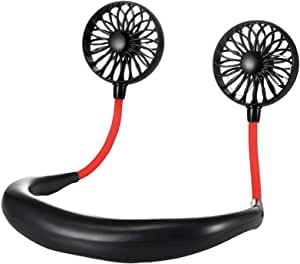 Portable Sports Fan, Viiwuu Sports Neck Fan Neckband 360 Degree Adjustable Necklace Hand Free Portable Sports Fans USB Rechargeable for Office Travel Outdoor