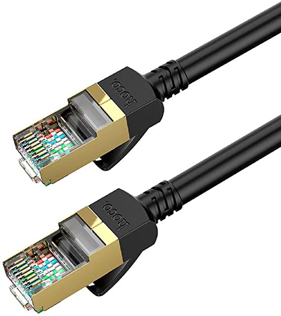 Hoco US02 - Level Pure Copper Gigabit Ethernet Internet Cable, Network Theoretical Speed 1Gbps=125Mb/S, Routers, Computers And Other Rj45 Interface Devices (5M) - Black