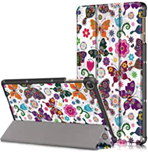 TEYOON Case for Huawei MatePad T10/T10S,PU Leather Tri-Fold Stand Cover for Huawei MatePad T10 9.7 inch(AGR-L09 / AGR-W09) & MatePad T10S 10.1 inch (AGS3-L09 / AGS3-W09) Tablet,butterfly