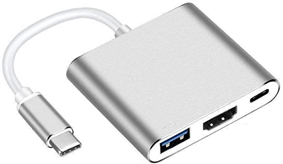 Tobo USB-C to HDMI Adapter, 3 in 1 Type-C to HDMI Multiport Adapter Converter with USB 3.0 Port and USB C Charging Port (USB-C-3-IN-1-HDMI 4K)