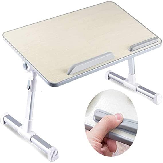 HOSL Laptop Stand for Bed Laptop Bed Tray Table Adjustable Tablet Computer Desk Laptop Stand Foldable Notebook Table Shelf Portable Reading Table Homework Desk Dinning Table (No Fan, Titanium Grey)