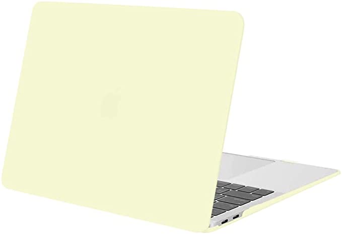 MOSISO Compatible with MacBook Air 13 inch Case 2022 2021 2020 2019 2018 Release M1 A2337 A2179 A1932 Retina Display Touch ID, Protective Plastic Hard Shell Case Cover, Cream Yellow