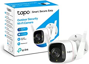 TP-Link Tapo Outdoor Security Camera, Weatherproof, Spotlight Night Vision, No Hub Required, Works with Alexa & Google Home, 2K High Definition, Built-in Siren, 2-way Audio, SD Storage(Tapo C320WS)