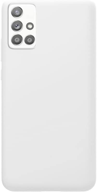 Case Compatible with Samsung Galaxy A72 Liquid Silicone Case Protector Camera Soft TPU Slim Back Cover White