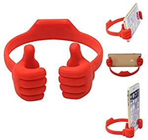 Silicone Thumbs-up Phone Stand, Tablet Stand, Multi-Angle Portable Desktop OK Stands - red(one year gurantee) (one year warranty)