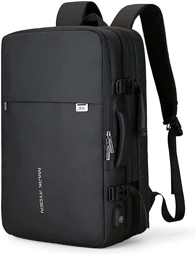 MARK RYDEN Laptop Backpack Business Carry-on Travel Backpack,Water-Proof Flight-Approved Expandable Bag with USB Charging Port fit for 15.6/17.3 Inch Laptop,Black