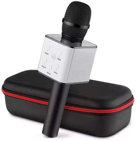 Q9 Magic Bluetooth Karaoke Microphone Wireless Professional Player speaker With Carring Case For Iphone Android (BLACK)