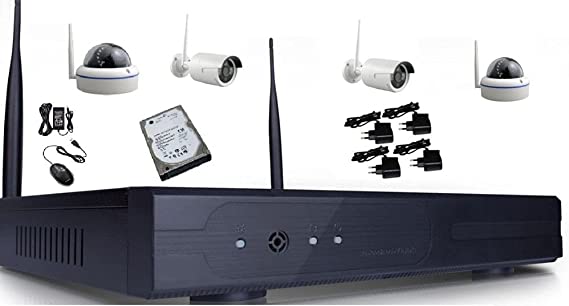 4 IP Wireless Security Cameras with Wireless NVR Network Device with Router Feature and 750G HDD , 2724313521813