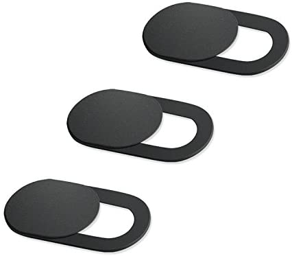 TWorld Webcam Cover Slide 3Pack MacBook, iMac, portátil, PC, iPad Pro, iPhone (Black)