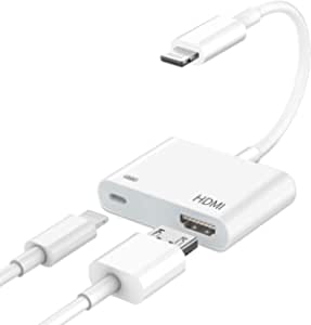 Apple Lightning to Digital AV Adapter, MFi Certified esbeecables 1080P Video & Audio Sync Screen Converter, Need Charging Power Support,【NO Delay】Compatible with iPhone/iPad to HDTV Projector Monitor