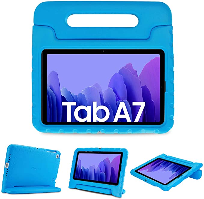 ProCase Kids Case for Samsung Galaxy 2020 Tab A7 10.4" (Model -T500/ T505/ T507), Shock Proof Convertible Handle Stand Cover Light Weight Kids Friendly Super Protective Case -Blue