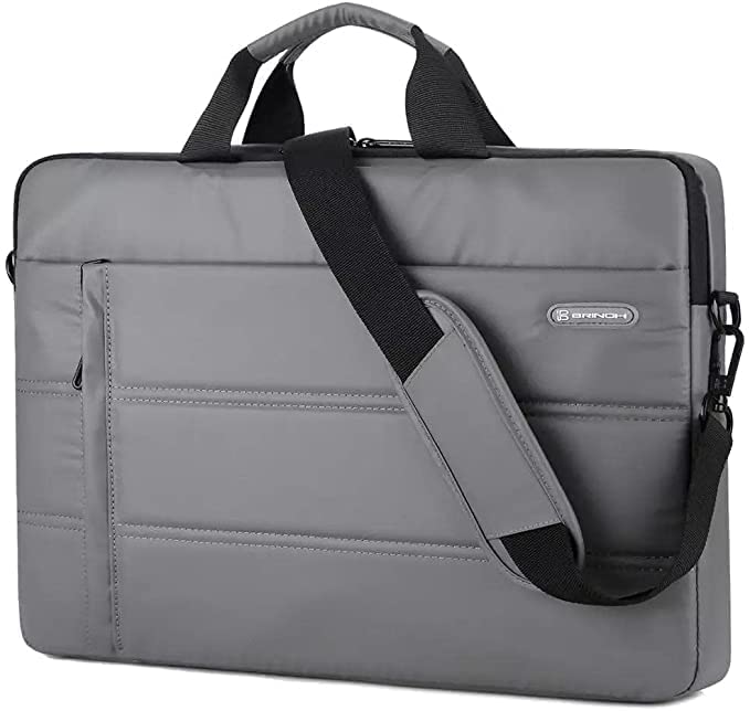 HT066 15.6 Multifunctional Laptop Shoulder Bag Water Resistant - Grey