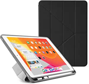 Pipetto iPad Origami Pencil Case for 10.2 inch / 7th & 8th Generation iPad | 5-in-1 stand positions, pencil storage & auto sleep/wake cover - Black