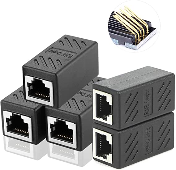 RJ45 Coupler, Network Coupler, Ethernet Connectors, Hielded in-Line Coupler for Cat7/Cat6/Cat5e/Cat5 Ethernet Cable Extender Connector - Female to Female