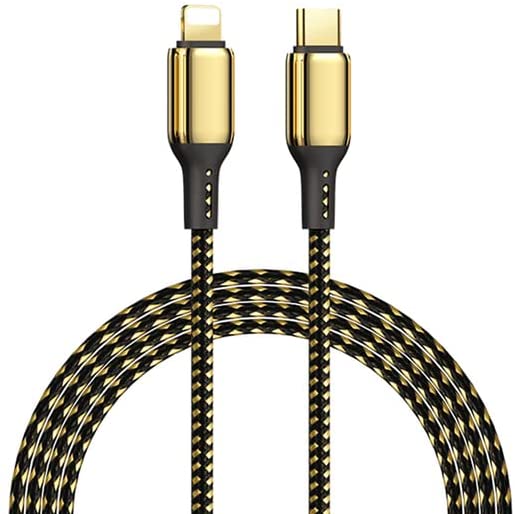WIWU GD-103 Type-C Compatible Lightning 18K 20W Data Cable, Golden - 1.2m