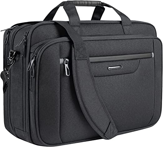 VANKEAN Laptop Bag Laptop Briefcase Fits Up to 18 Inch Laptops XXL Water-Repellent Gaming Computer Bag Messenger Shoulder Bag for Men and Women Expandable Capacity for Travel/ Business/ School- Black