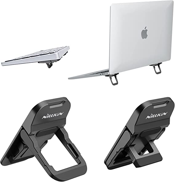 Nillkin Computer Keyboard Stand for Desk with 3 Adjustable Angles, Flip Keyboard Riser Feet for Most Keyboards, Laptop Stand for MacBook, Dell, HP and Other 10-17 Inches Laptop, Black