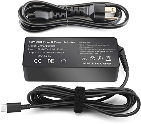 45w USB-c Charger Compatible with Lenovo 4X20M26252 ADLX45YCC3D ADLX45YLC3D ADLX45YDC3D Chromebook C330 S330 100e 300e 500e Tablet 10 adlx45ycc3a adlx45ycc2a HP Spectre x360 13-v111dx 13-v011dx