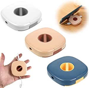 Aiishow Cable Management Retractable Cord Organizer, 3 Pieces Compact Cord Management Cable Winders, Tangle-Free Cord Organizer, for USB Cable, Headset Cord, Mouse Wire, Charger Cable