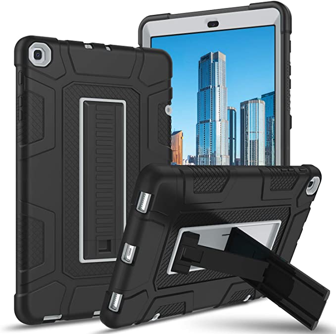 BENTOBEN Galaxy Tab A 10.1 Case 2019 T510/T515/T517, Heavy Duty Shockproof 3 Layer Hybrid Protective Case Cover for Samsung Galaxy Tab A 10.1 Inch 2019 Tablet -T510 -T515 -T517, Black/Gray