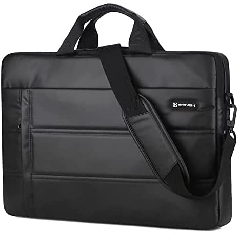 Black - BRINCH Multifunctional Laptop Shoulder Bag 15.4 Inch Waterproof HT066 -