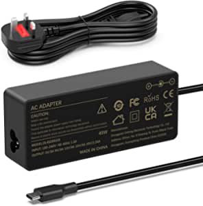 45W USB C AC Adapter Charger Chromebook for Hp X360 11 14 G5 G6 G7 14-ca061dx 11-ae051wm, Spectre Pro 13 G1 series More Type C Power Charging Cable