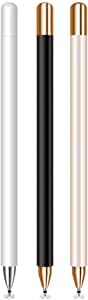 Stylus Pens for Touch Screens, MEKO 2 in 1 Universal Disc Stylus Touch Screen Pens for Apple iPhone/Android/Microsoft/Surface and Other Touch Screens with 6 Replacement Tips-3 Pack