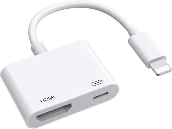 [Apple MFi Certified] Lightning to HDMI Adapter, 1080P Digital AV Audio Adapter for iPhone, HDMI Connector with Charging Port Sync Screen TV Projector Monitor, Compatible with iPhone/iPad/iPod/iOS 13