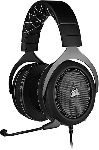 Corsair HS60 PRO Surround Gaming Headset (7.1 Surround Sound, Adjustable Memory Foam Ear Cups, Noise-Cancelling Detachable Microphone with PC, PS4, Xbox One, Switch and Mobile Compatibility) - Black