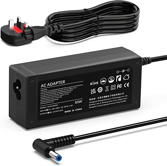 45W/65W Laptop AC Adapter Charger for HP Stream 11 13 14 11-y002na Pavilion 15 15-e072sa,709985-001 710412-001 HP Elitebook Folio, Spectre Ultrabook, Pavilion Touchsmart and More Power Cord Supply UK