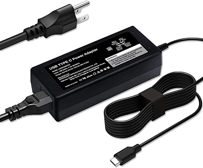 USB C 65W 45W Charger Fit for HP, Dell, Samsung, Lenovo, Acer, HP, Asus Chromebook C302 C101 C213 C523NA C523 C214MA C214M C223NA C223N C302CA C423NA C423N C204MA C204M Flip Laptop Adapter Power Cord